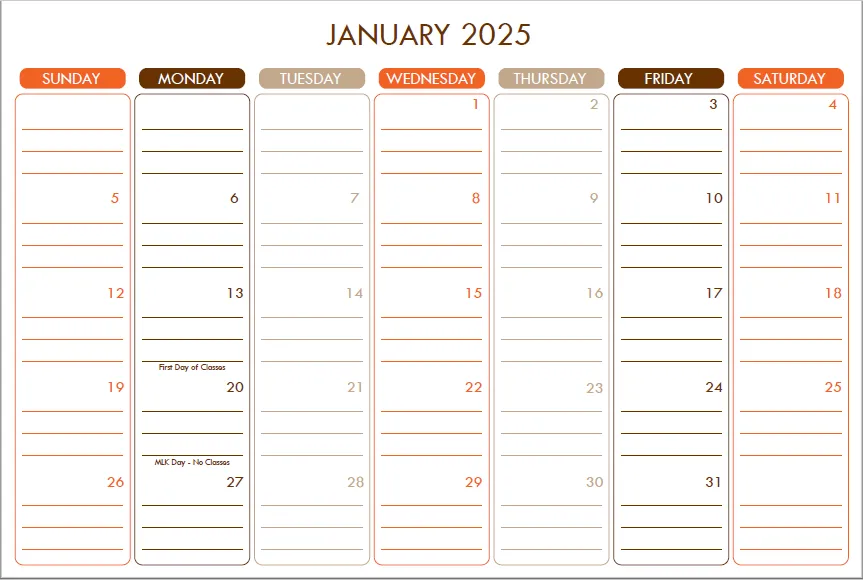 12 Month Desk Calendar Basic With BGSU Dates