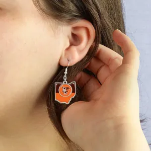BGSU State of Mine Earrings Brown and Orange