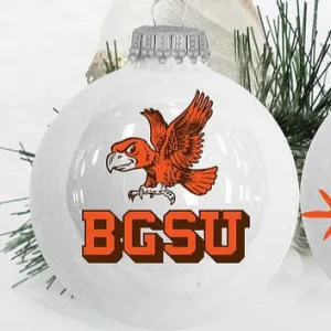 BGSU White Vintage Falcon  Ornament