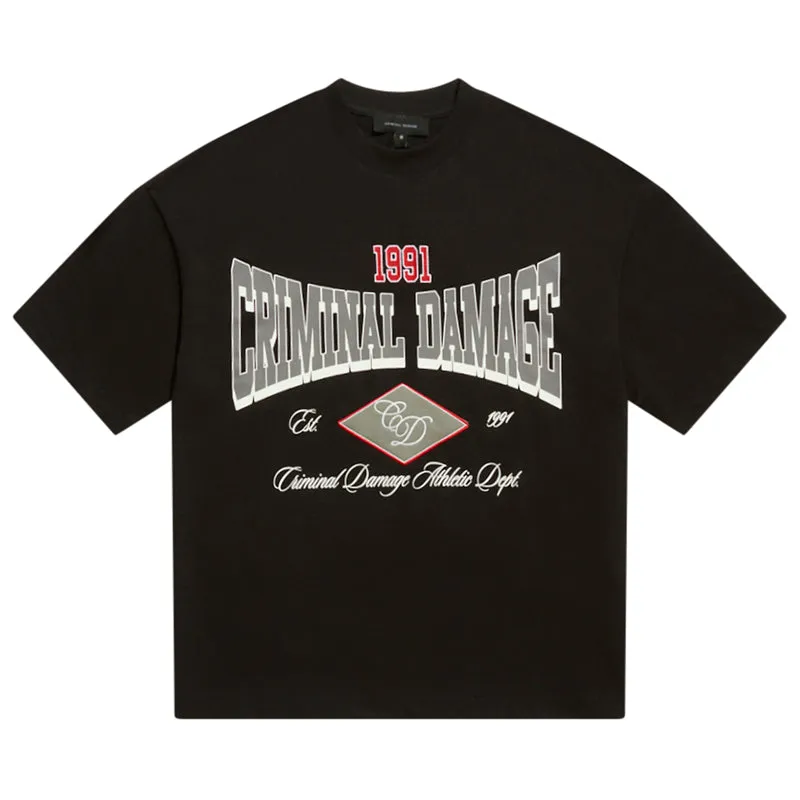 Criminal Damage Athletic Tee - Black/Red