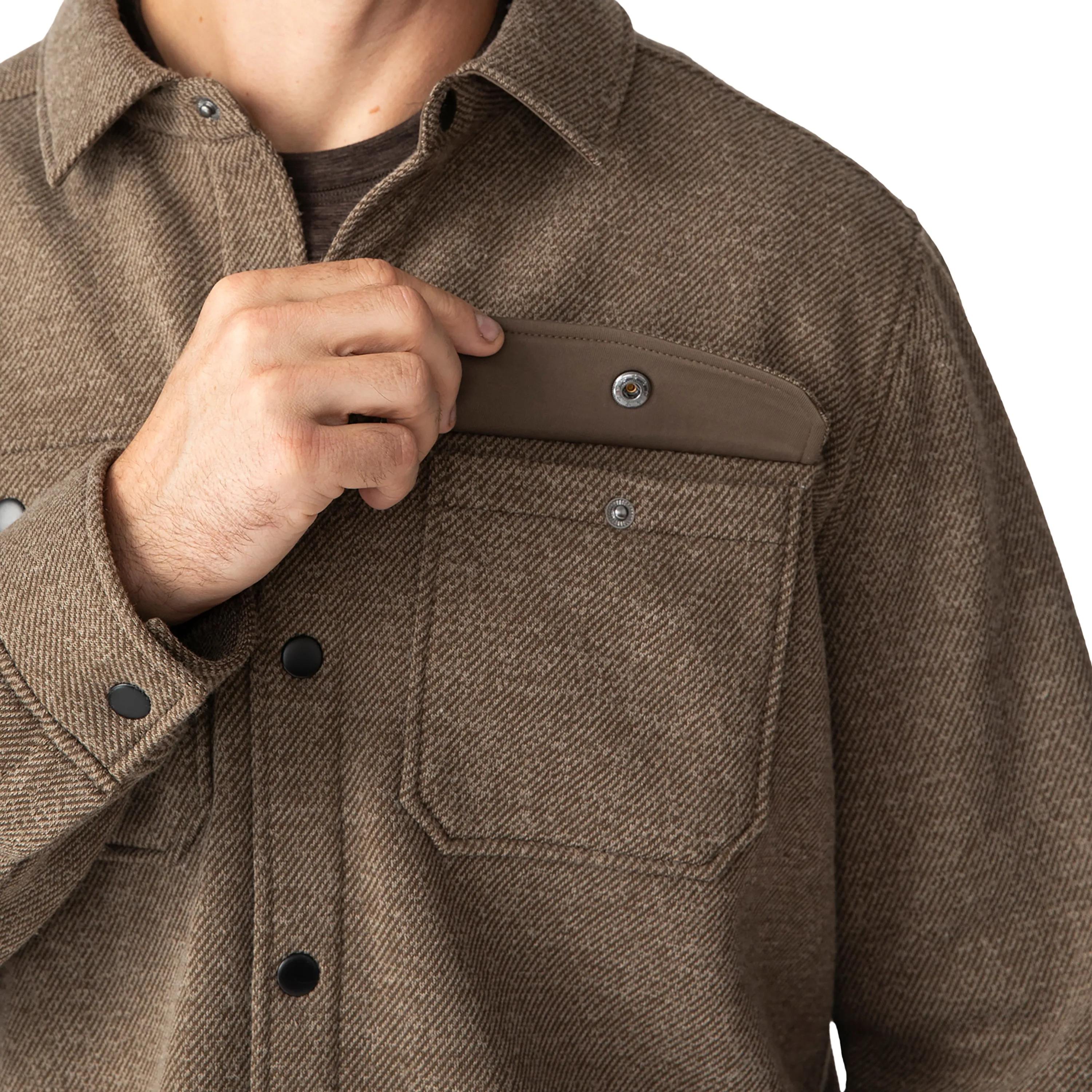 Free Country Men's Fleece Twill Snap Front Shirt