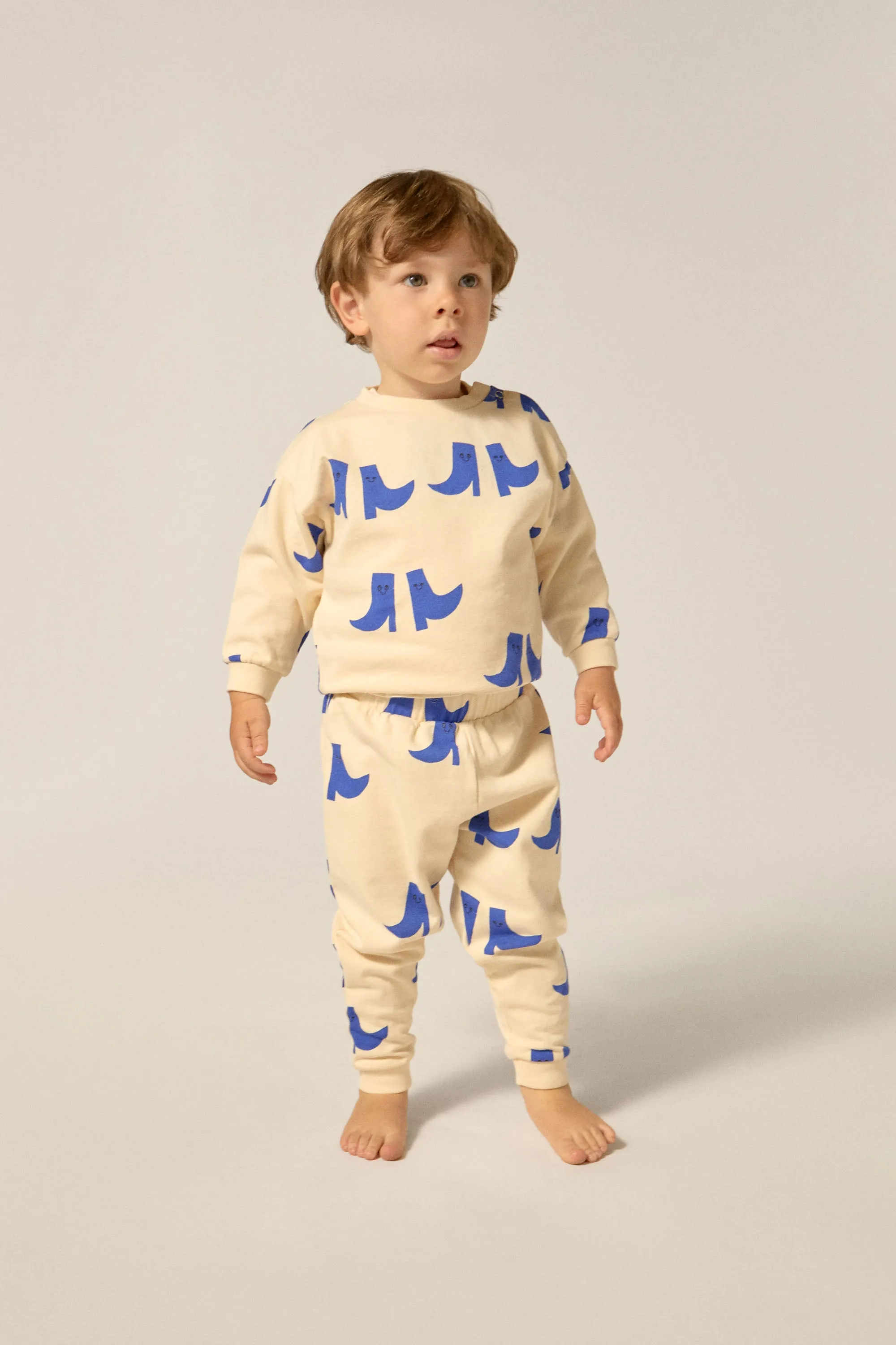 Happy Boots Ecru Sweatshirt (Baby)