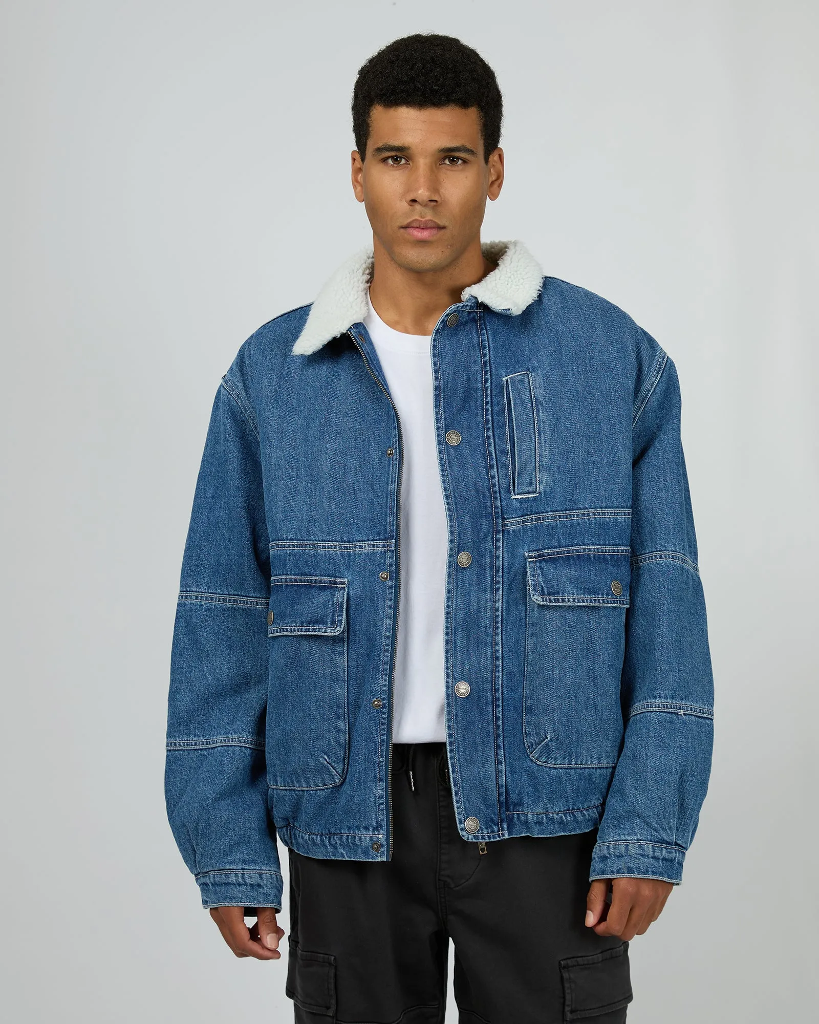 Harry Sherpa Jacket Blue