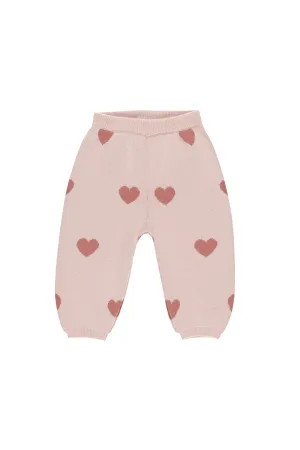 Heart Knit Pants (Bubblegum)
