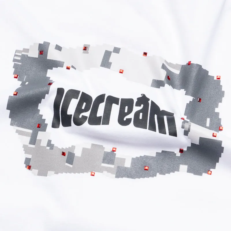 Ice Cream Blurred Tee - Bleach White