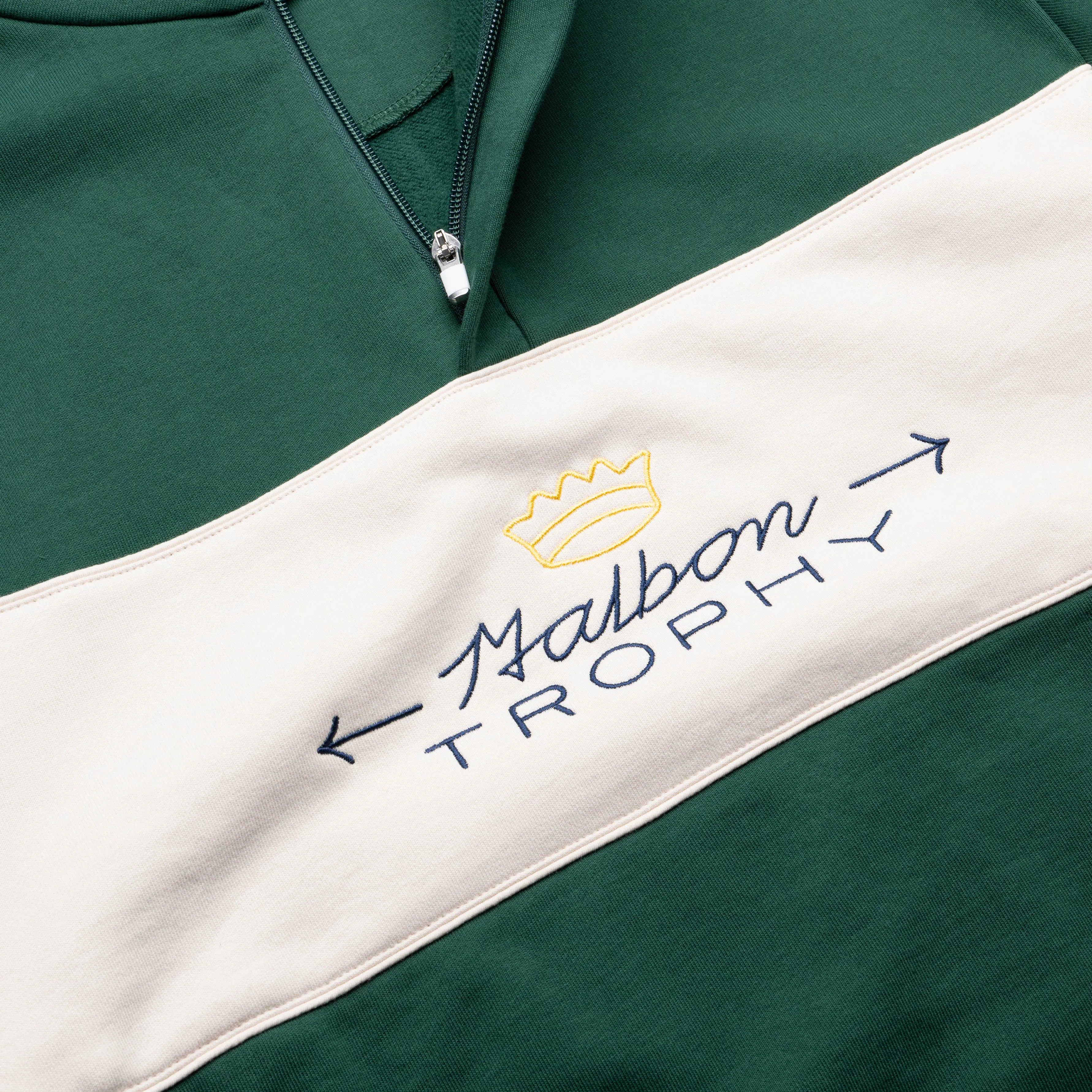 Malbon Golf Trophy Quarter Zip Fleece - Malbon Green