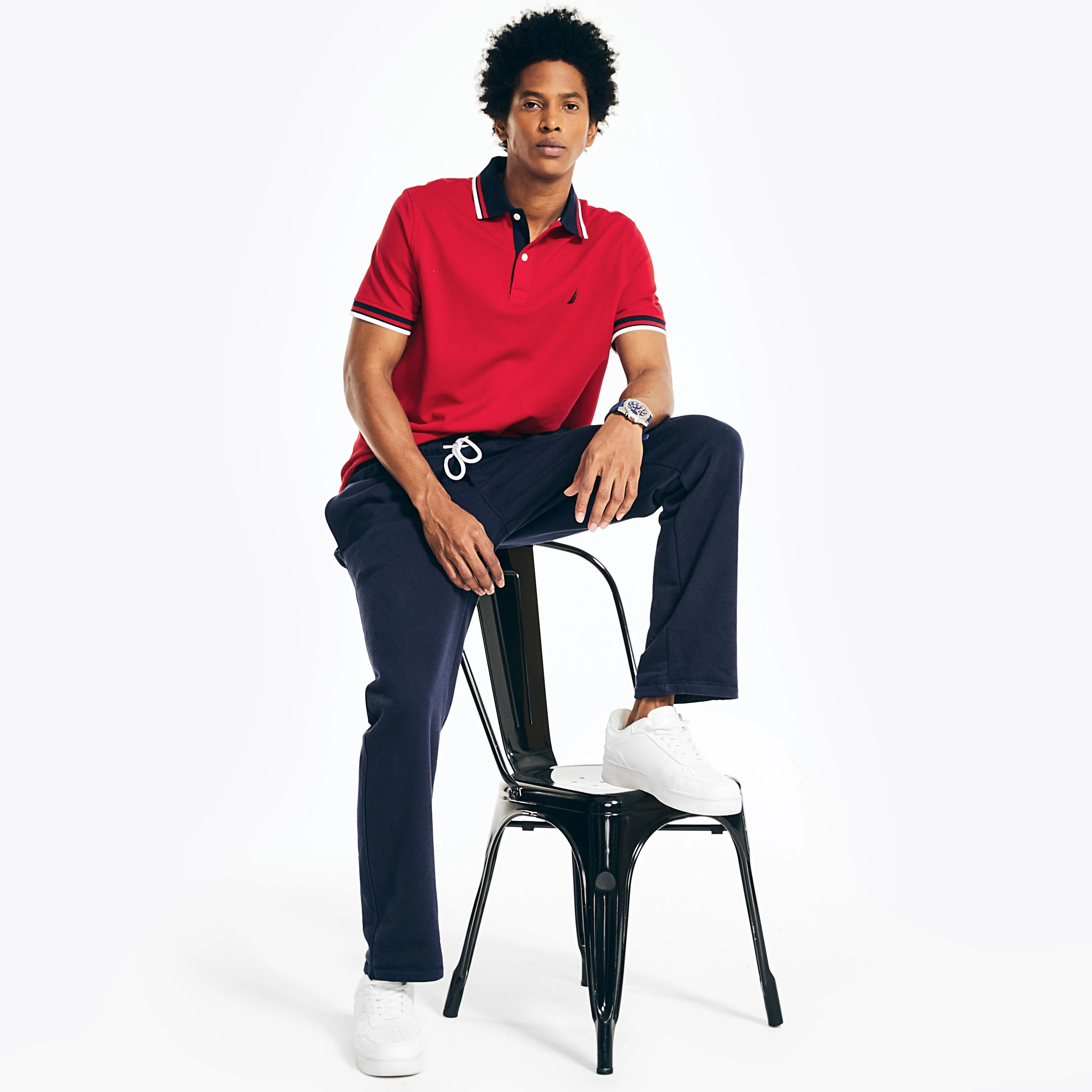 Nautica Mens Classic Fit Solid Polo