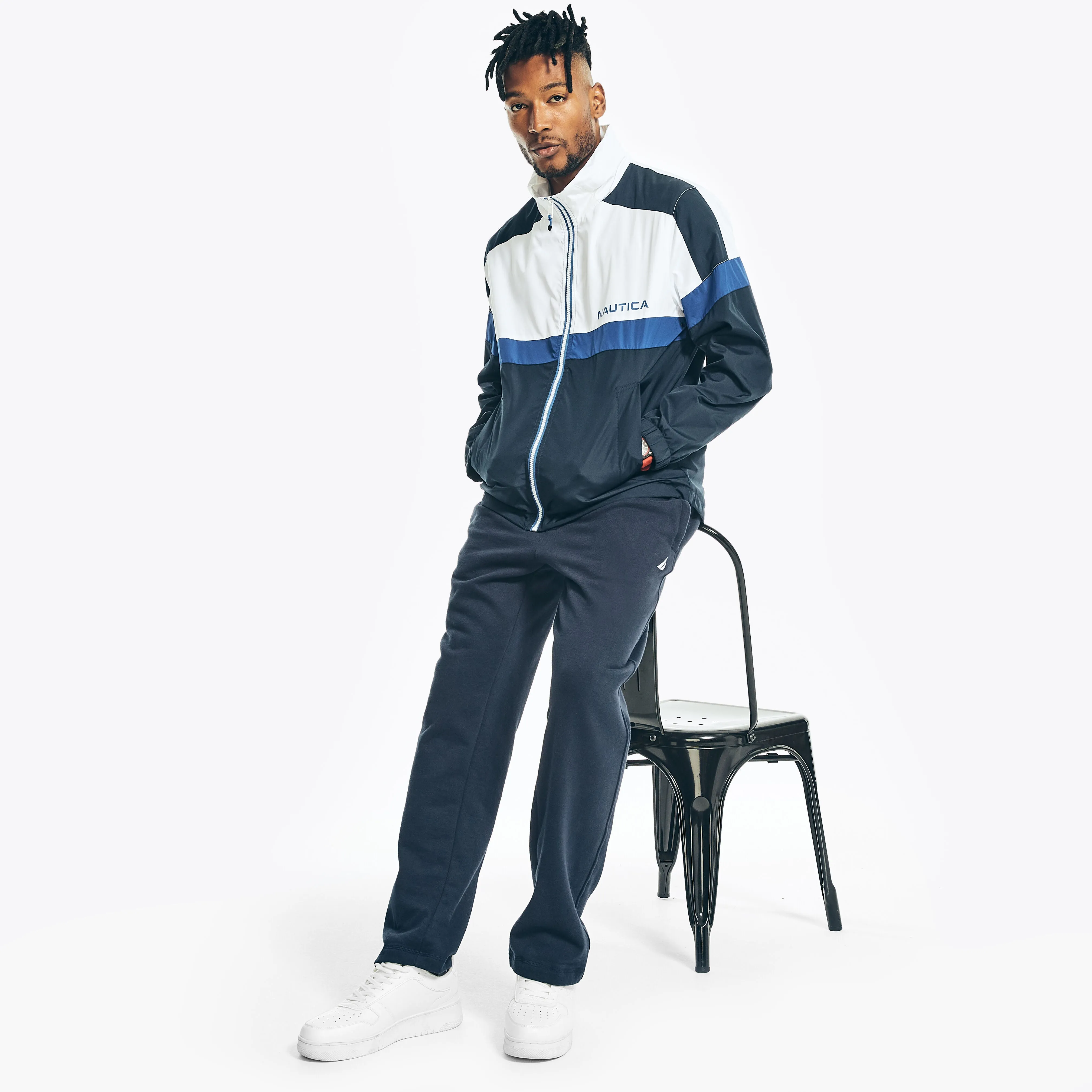 Nautica Mens Lightweight Colorblock Jacket