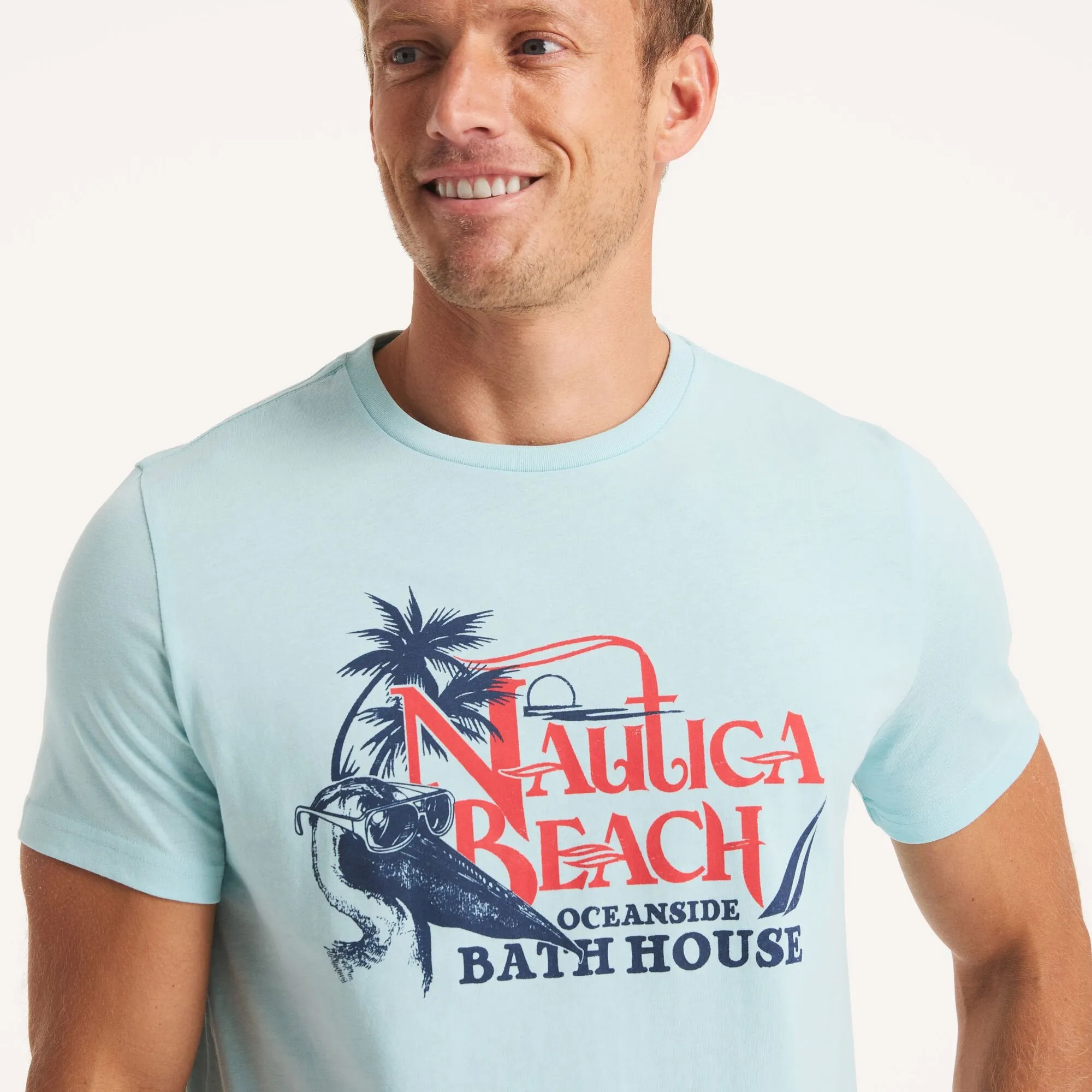 Nautica Mens Mussel Beach Graphic T-Shirt