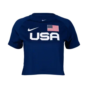 Nike Team USA Women's Cropped Short Sleeve Warm Up Top