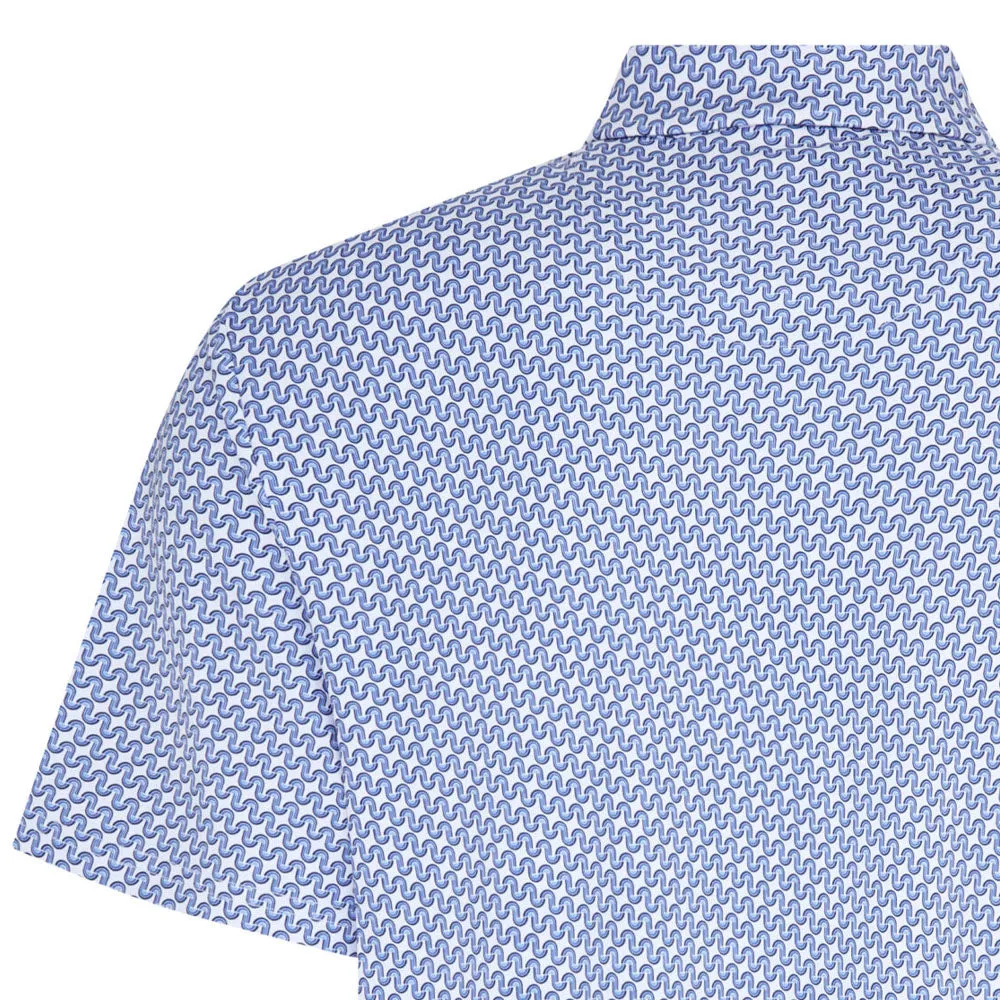 Original Penguin All Over Heritage Geo Print Polo Shirt - Amparo Blue