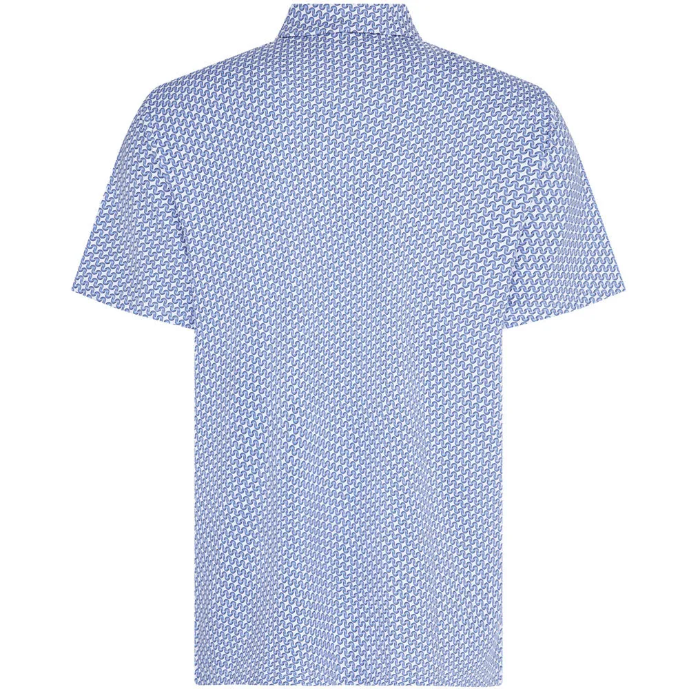 Original Penguin All Over Heritage Geo Print Polo Shirt - Amparo Blue