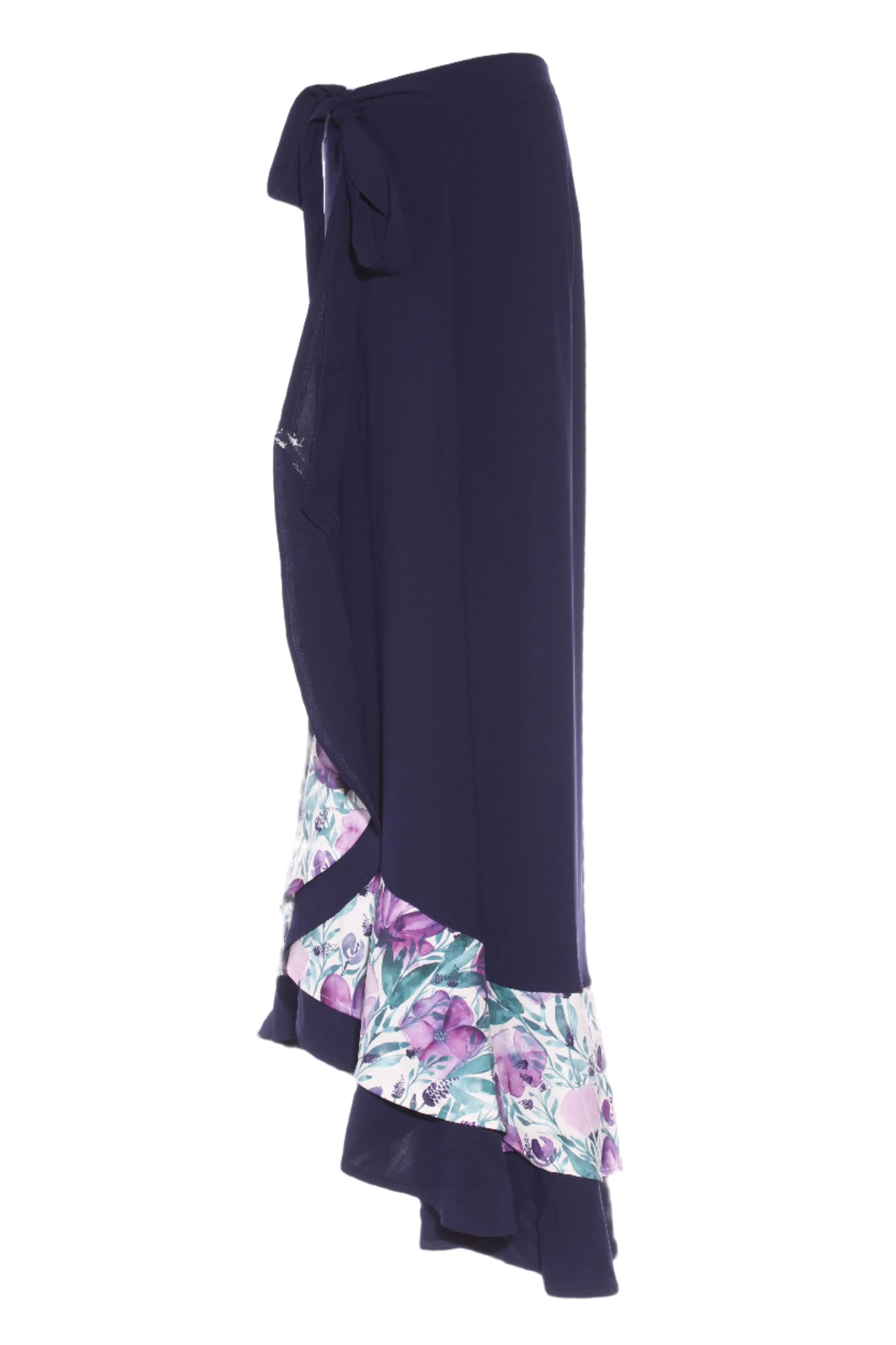 PARTY By Home-Lee (BN) Floral trim midi wrap skirt! 14