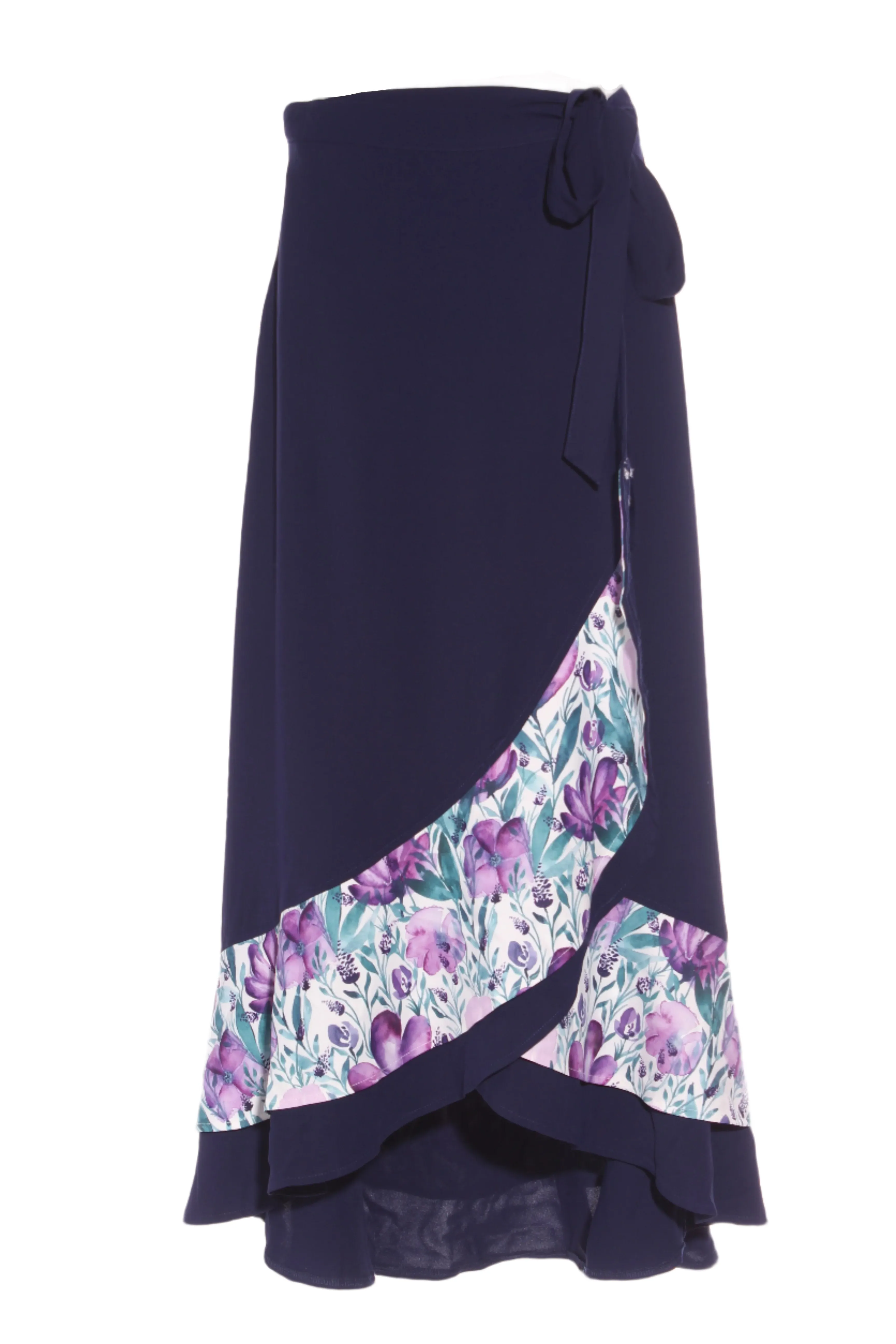 PARTY By Home-Lee (BN) Floral trim midi wrap skirt! 14