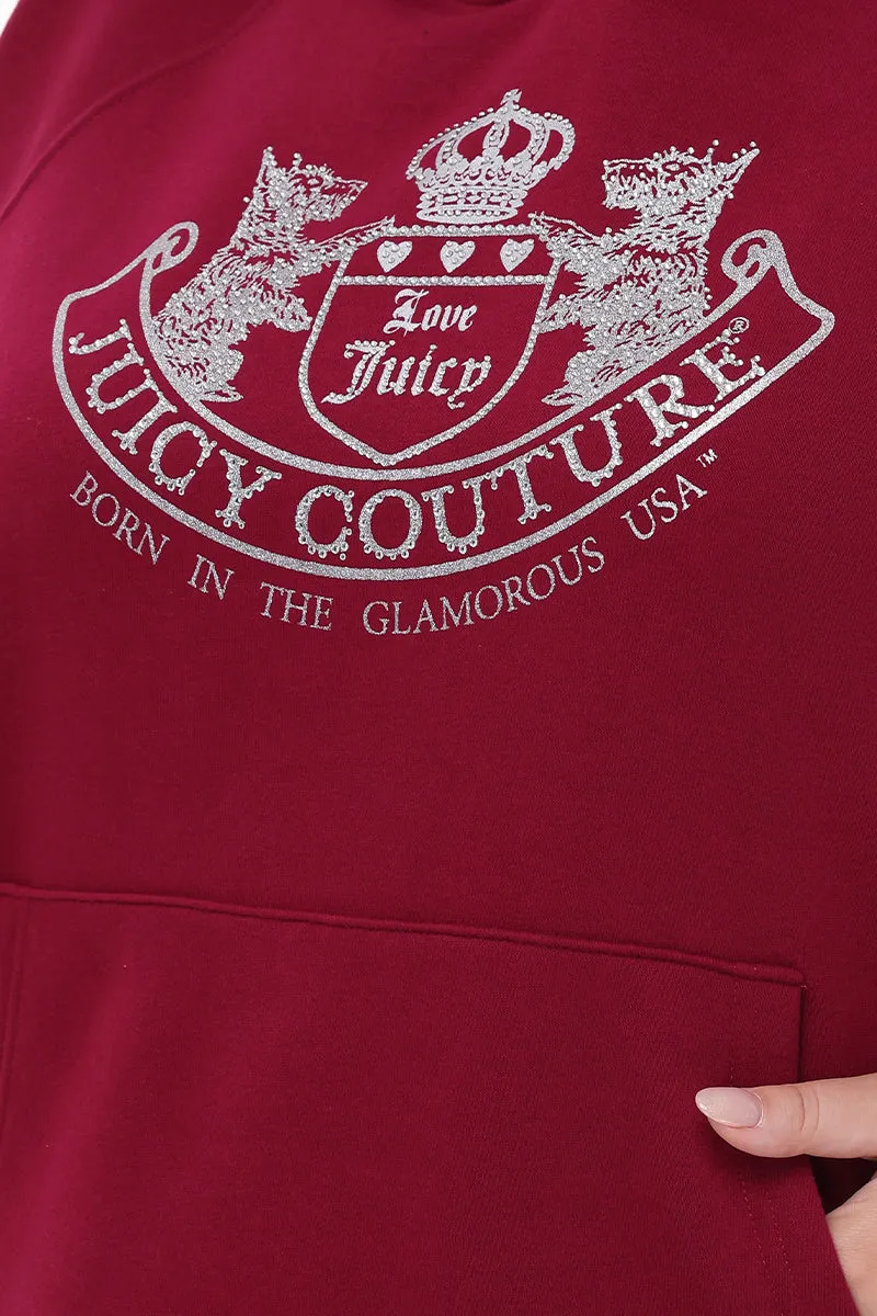 Plus-Size Oversized Fleece Scottie Dog Hoodie Juicy Couture