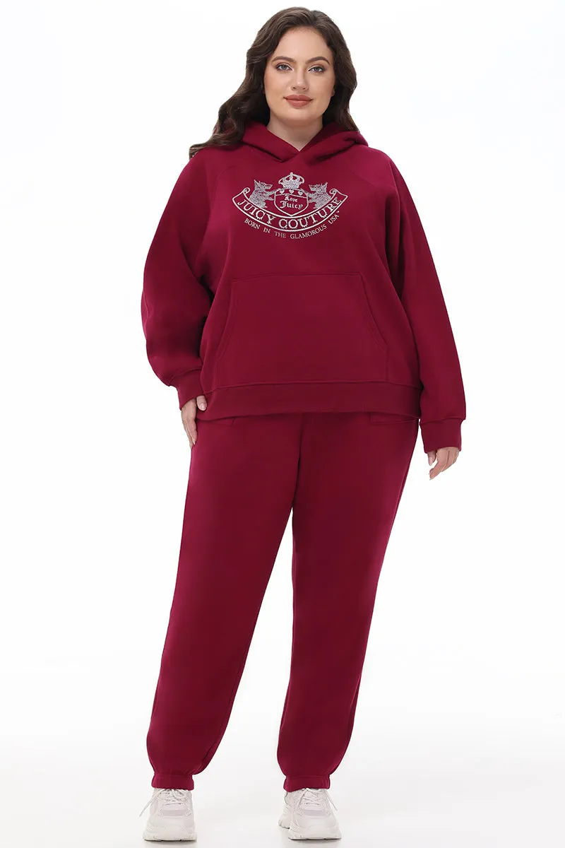 Plus-Size Oversized Fleece Scottie Dog Hoodie Juicy Couture