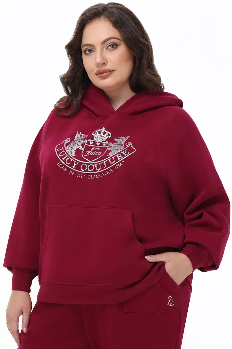 Plus-Size Oversized Fleece Scottie Dog Hoodie Juicy Couture