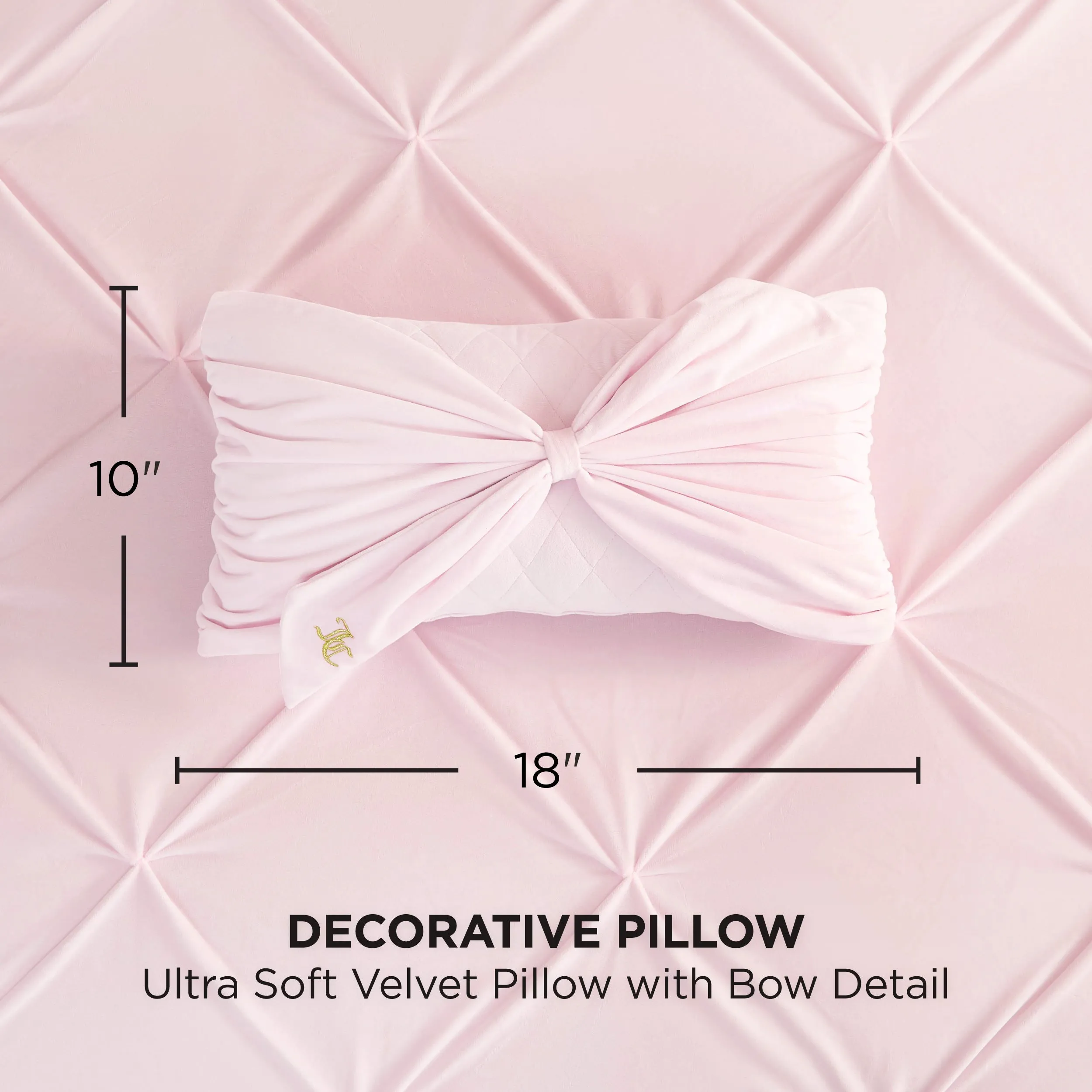 Velvet Bow Decorative Pillow Juicy Couture